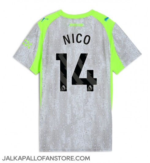 Manchester City Nico Gonzalez #14 Kolmaspaita Naisten 2025-26 Lyhythihainen Manchester City Nico Gonzalez #14 Kolmaspaita Naisten 2025-26 Lyhythihainen